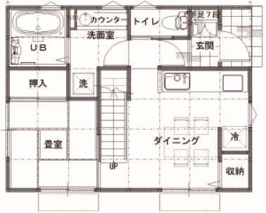 西福原A棟1階図面